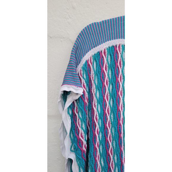 Per Se By Carlisle Women's Knit Wrap Top Woven Embroidered Multicolor Cover Up S - Picture 5 of 12